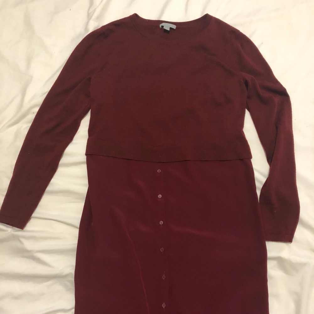 Burgundy Silk Sweaterdress